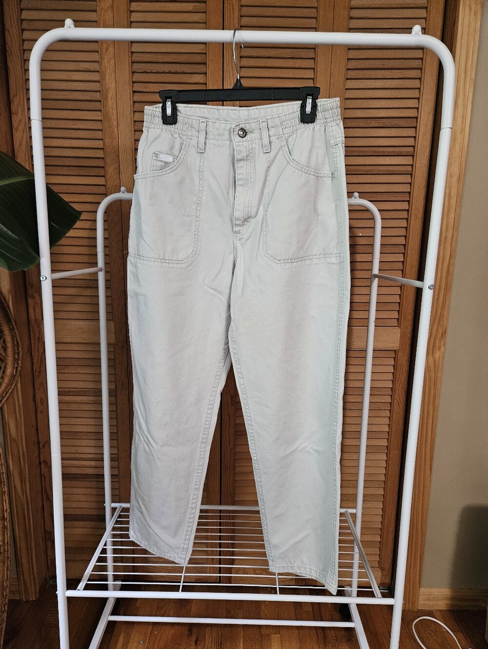 Vintage 90s Lee Original Cream Khaki High Waist Granola Straight Leg Mom Jean